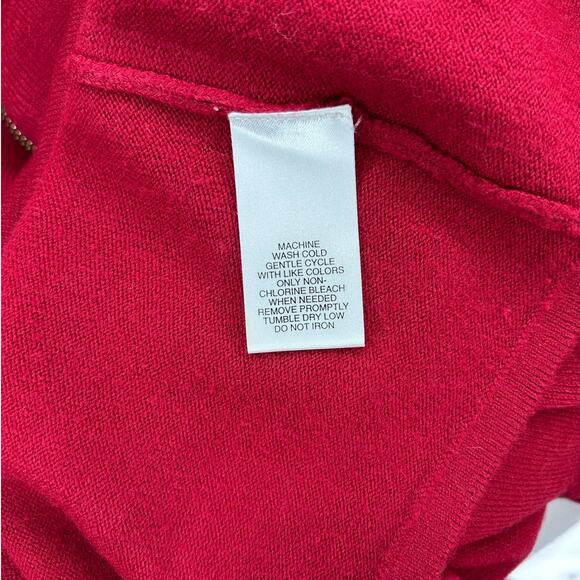 Designers Originals Vintage Luxe 360 Women’s Quarter Zip Pullover Sweater Red M - Picture 7 of 9